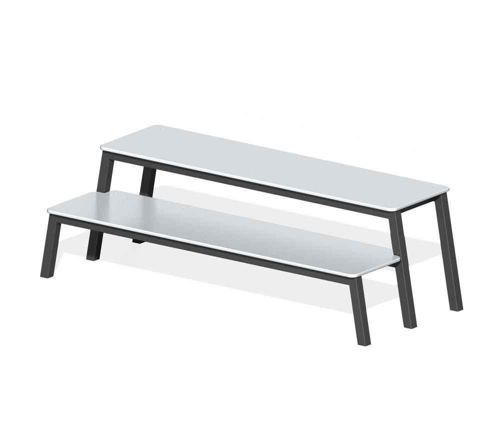 Горизонтальная гимнастическая скамья двойная разноуровневая